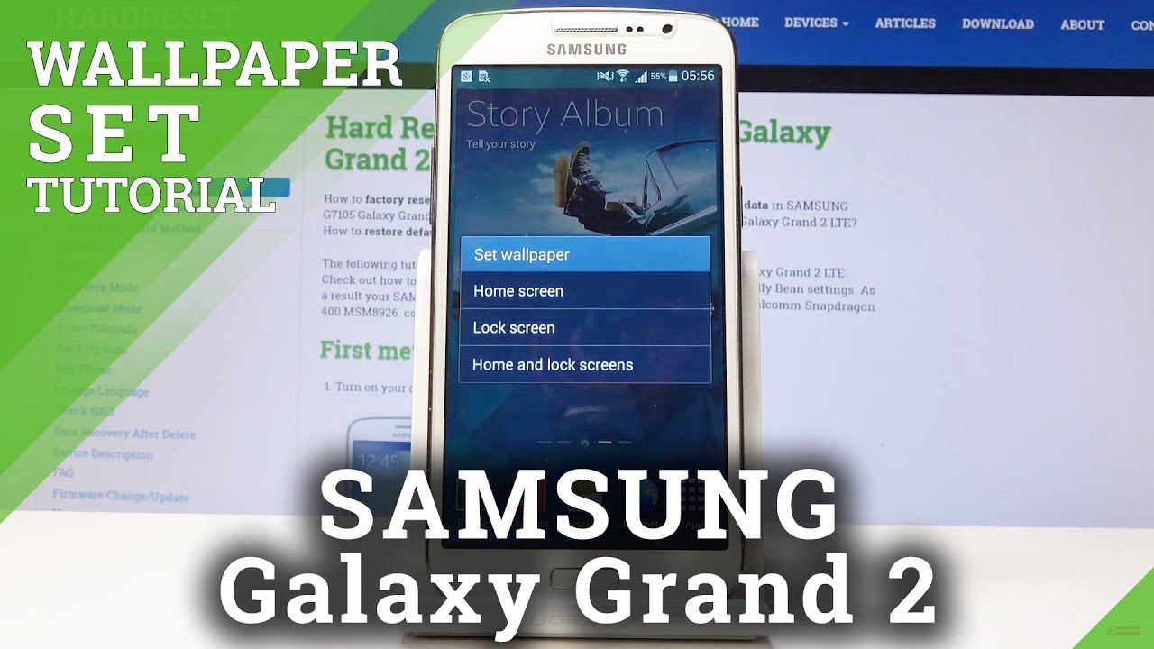 How to Change Wallpaper in SAMSUNG Galaxy Grand 2 - Lock Screen & Home  Screen Update - YouTube