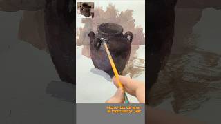 How to paint a pottery jar #gouache #painting ⚱️