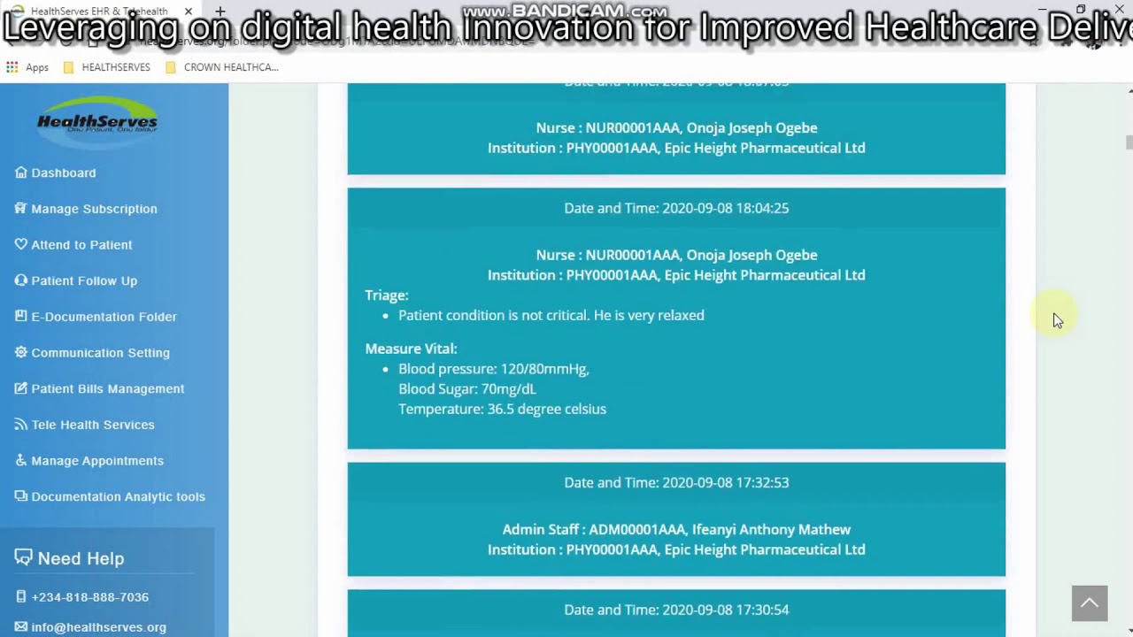 HealthServes Patient Information Management Software