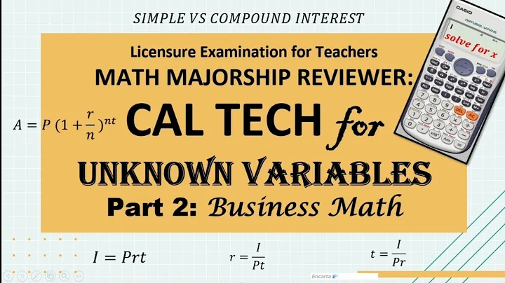 Math Majorship • CALCULATOR TECHNIQUE • PART 2 (Business Math - Simple & Compound I.) #learnthebasic