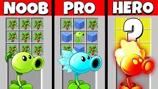 Minecraft Battle: NOOB vs PRO vs HEROBRINE: PLANTS VS ZOMBIES CRAFTING CHALLENGE / Animation