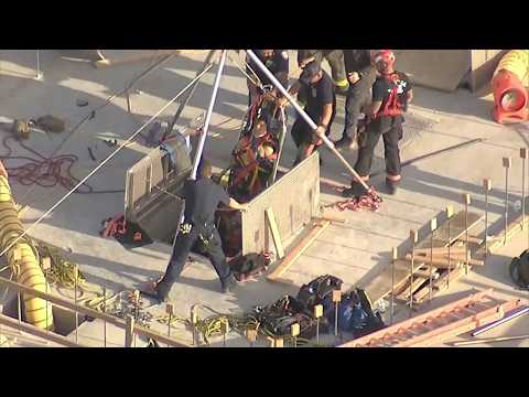 Construction worker survives 30- to 40-foot fall into hole
