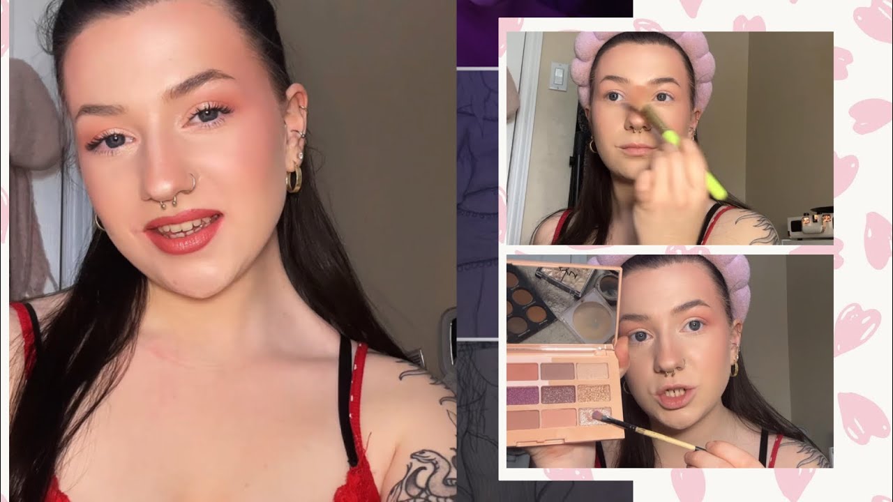 Soft pink makeup look💗