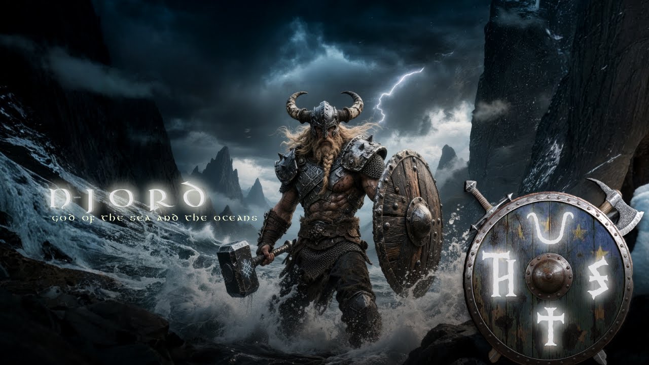 Viking God of the Sea & the Oceans Njörðr –  (Nordic Rune Version)