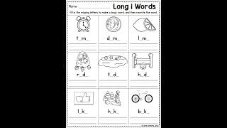 Long i Silent e time dime lime