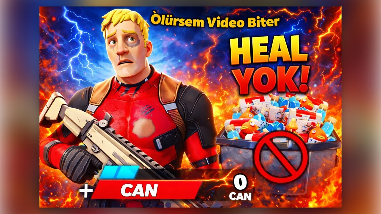 HEAL BASMADAN FORTNITE CHALLENGE… (EMOTE YEDİK)