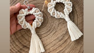 Makramee Schlüsselanhänger Muschel, Easy Macrame Keychain, Makrome Anahtarlık
