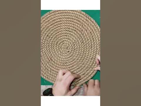 Как сделать коврик из джутовой веревки своими руками - YouTube