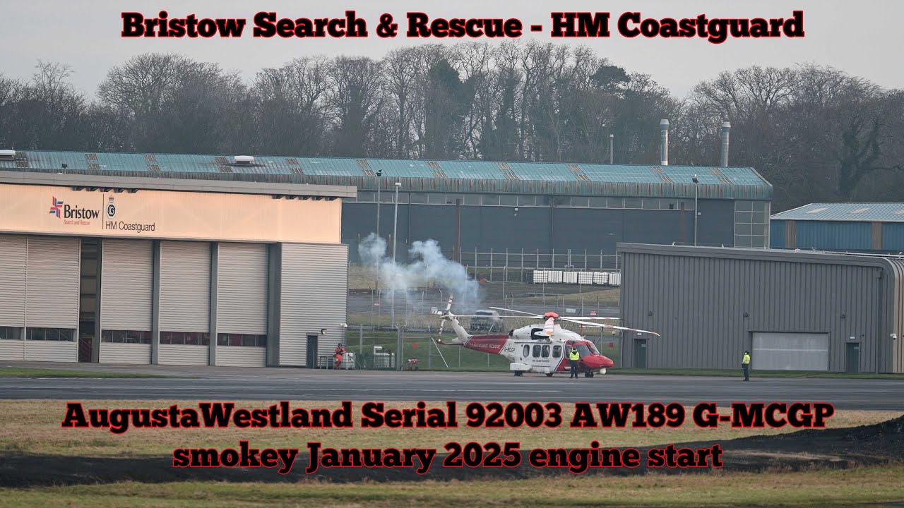 Augusta Westland AW189 - Smokey Engine Start! - YouTube