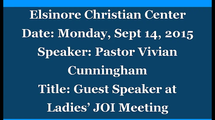 Monday, September 14, 2015 / Pastor Vivian Cunning...