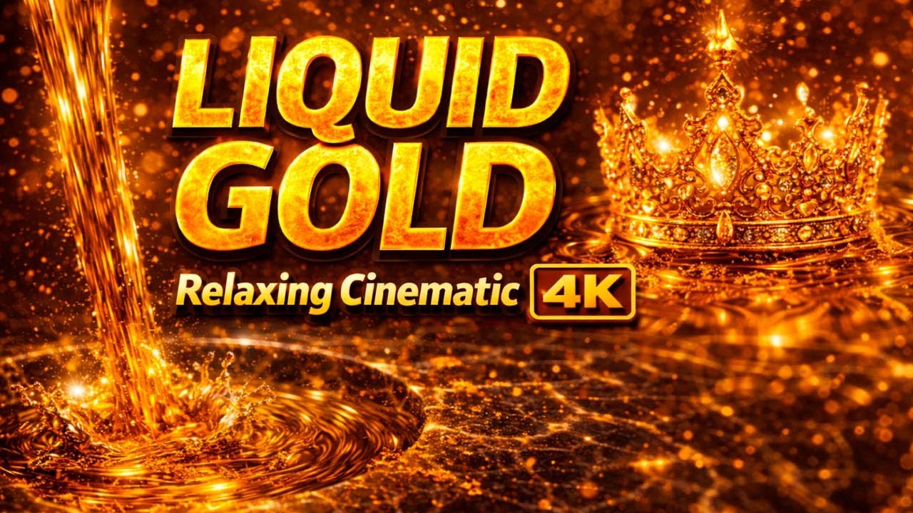🔥 LIQUID GOLD ✨ Hypnotic Golden Flow | Relaxing Cinematic 4K  / Gold Background