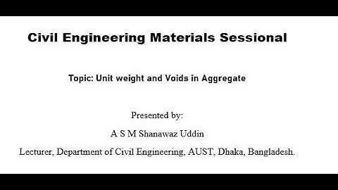 Unit weight and Voids in Aggregate