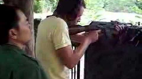 Shooting at Chu Chi Tunnels Saigon Vietnam