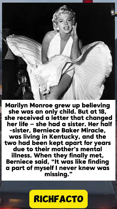 Marilyn Monroe: The Sister She Never Knew#truestory #celebrityfacts#emotionalshorts#shorts
