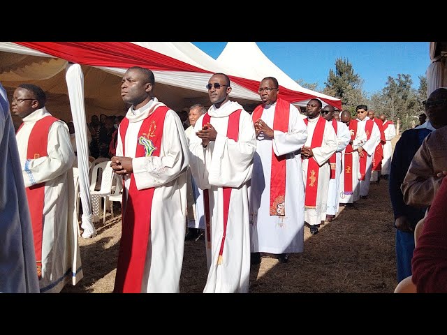 Priests From the Catholic Diocese of Homabay beautiful dance in respect of the late Fr John Baptist class=