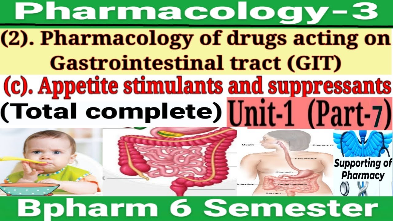 Appetite stimulants and suppressants।Pharmacology of drugs acting on