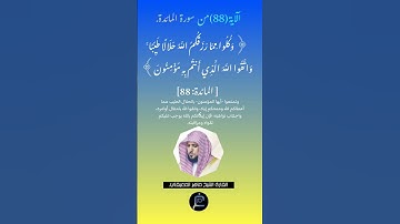 الآية(88) من سورة المائدة //القارئ الشيخ ماهر المعيقلي.
