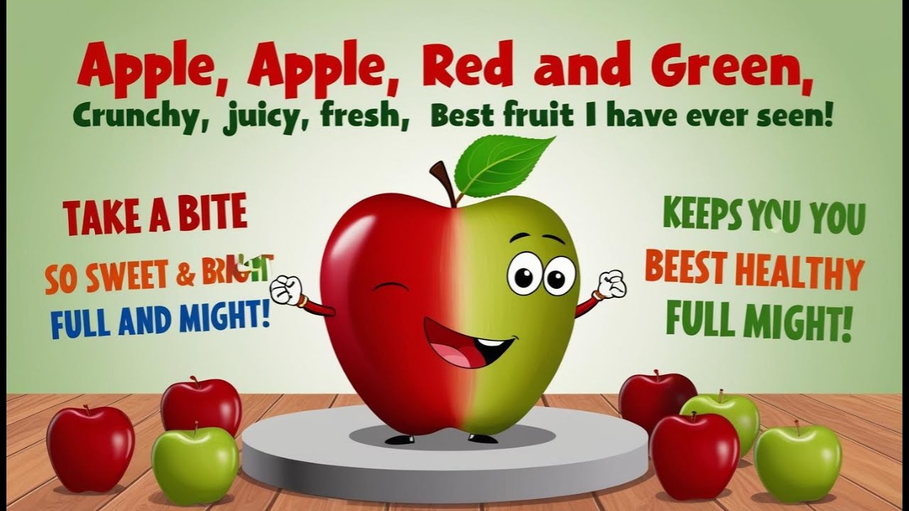 Apple Song for Kids | Fun & Educational Nursery Rhyme 🍏🎶" - YouTube