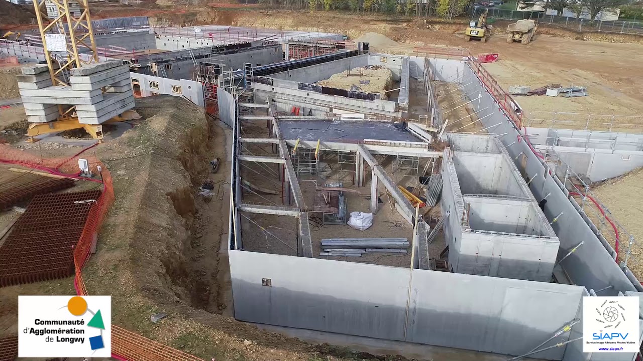 Aspect chantier pôle aquatique Longwy drone  - 161119