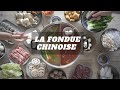 Fondue chinoise de a  z  recette facile bouillon pte sat sauce prparation des ingrdients