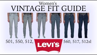 Women's Vintage Levi's Jeans Fit Guide (501, 512, 550, 560, 517) - YouTube
