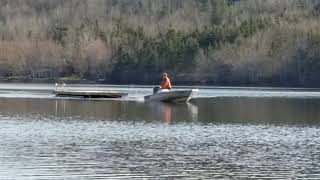 towing the new dock home