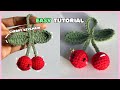 No Sew Crochet Cherry Keychain Easy Tutorial For Absolute Beginners 