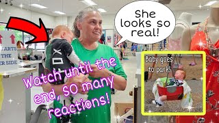 Many REACTIONS! Reborn Plays at Park  Swing & More| Thrifting + baby haul| nlovewithreborns2011..