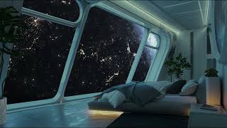 Drift into Deep Relaxation with the Mesmerizing Sounds of the Universe in a Spaceship Bedroom