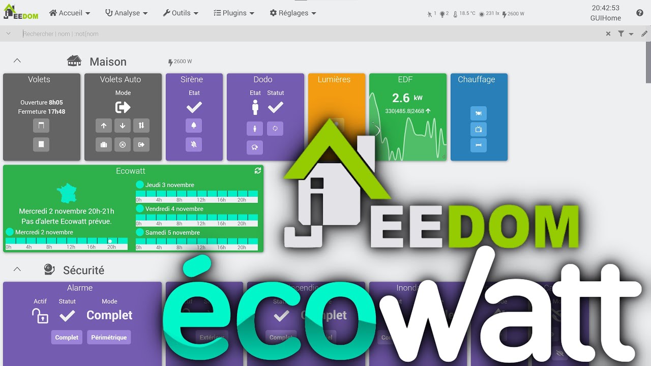 Ecowatt (et Tempo) sur Jeedom 🧮 On surveille les risques de coupure de courant ⚡
