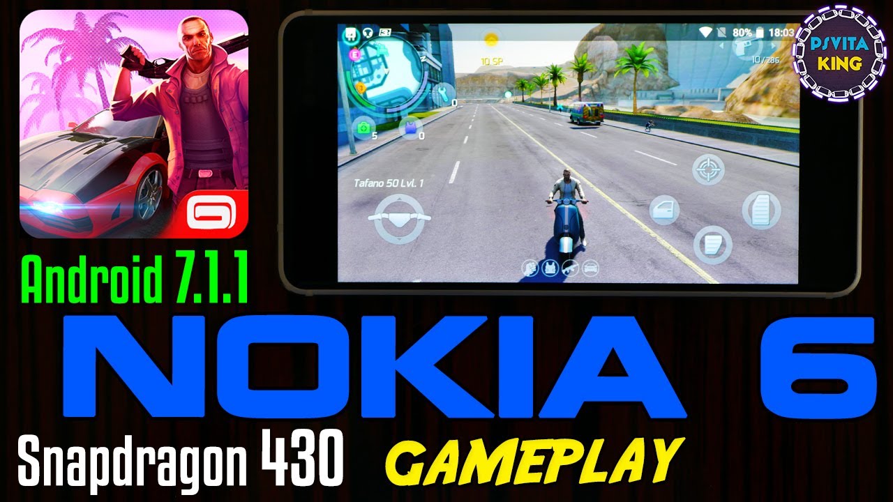 🕹️Gangstar Vegas NOKIA 6/Android 7.1.1/Snapdragon 430 GamePlay | 📱NOKIA 6 Gaming