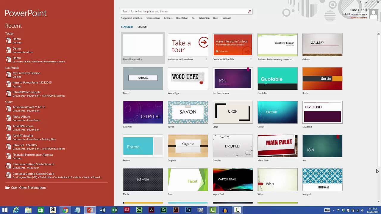 page setup powerpoint 2016 windows