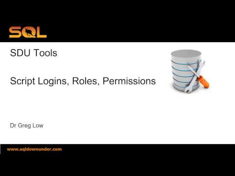 SDU Tools   23   Scripting SQL Server and Windows Logins, Roles, Permissions