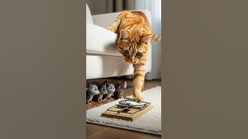 LOL! Mice laugh sneaky, cat plays clueless? Who wins this epic chase #funny #cats #mice