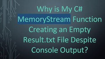 Why is My C# MemoryStream Function Creating an Empty Result.txt File Despite Console Output?