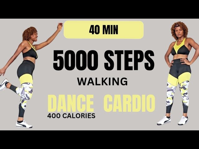40 Minutes 5000 STEPS WALKING CARDIO DANCE....for FAT BURN 🔥 class=