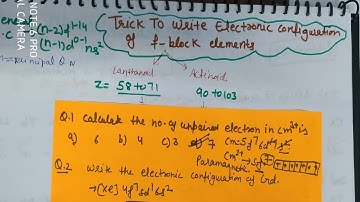 Trick to write electronic configuration of Actinide||F block elements||By sarina mam