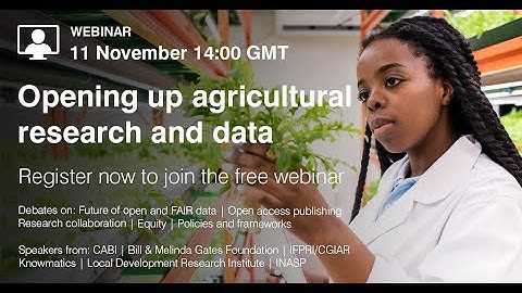Opening up agricultural research and data webinar - November 2020