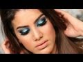 Maquiagem azul com iluminado verde - Camila Coelho