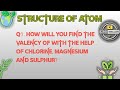 Q1. How will you find the valency of With the help of chlorine, magnesium and sulphur?