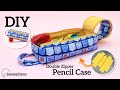 DIY Double Zipper Pencil Case | How to sew a Makeup Bag with Two Zip [sewingtimes]