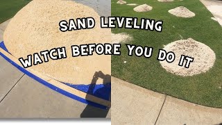 Bermuda lawn leveling with sand in early spring