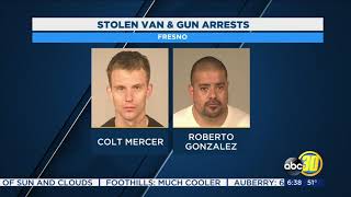 2 men arrested after being accused of stealing van and gun