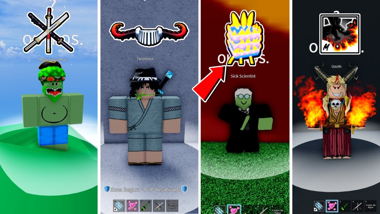 Todas as localidades e NPCs para comprar as frutas em Blox Fruits