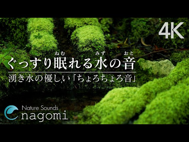 【自然音・睡眠】新緑と森の湧き水「ぐっすり眠れる水の音」｜睡眠用BGM、瞑想、癒し、勉強｜水の音のみ・自然音ASMR