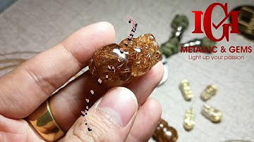 Tỳ hưu thạch anh tóc đỏ đồng trong vắt size to ánh titan rực rỡ lung linh