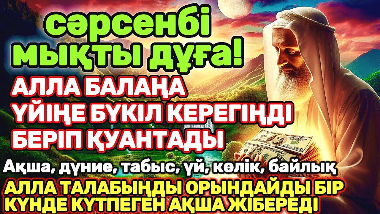 сәрсенбі КҮНІ ЕҢ ҚҰДІРЕТТІ ДҰҒА! Алла бүкіл тілеуіңді және балаңа керектің бәрін беріп қояды