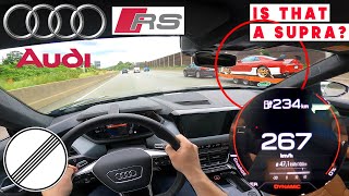 2021 Audi ETron GT RS 646HP Top Speed On German Autobahn❗️0-200 km/h in 10.0 sek🏎 Fast Acceleration