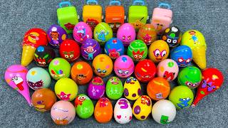Rainbow Eggs Slime 🌈 Looking Numberblocks With Dinosaur Eggs, Suitcase, Cream! Satisfying CLAY ASMR