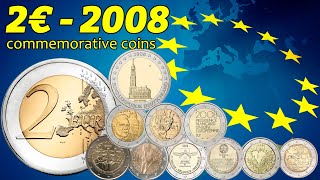 2 Euro 2008 - Commemorative coins - value, mintage, rare - coin overview (big video)